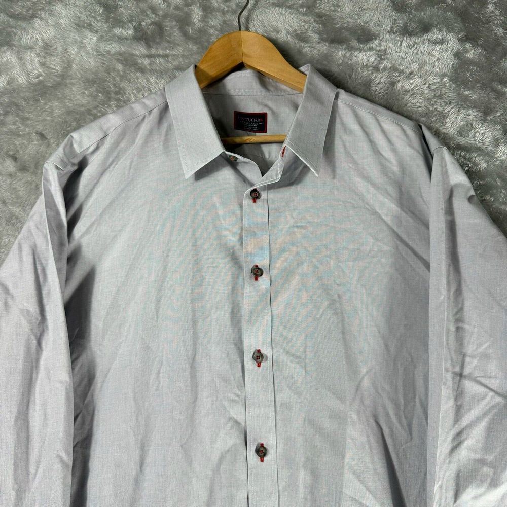 UNTUCKit Shirt Adult 3XL XXXL Gray Cotton Casual Long Sleeve Button Up Mens